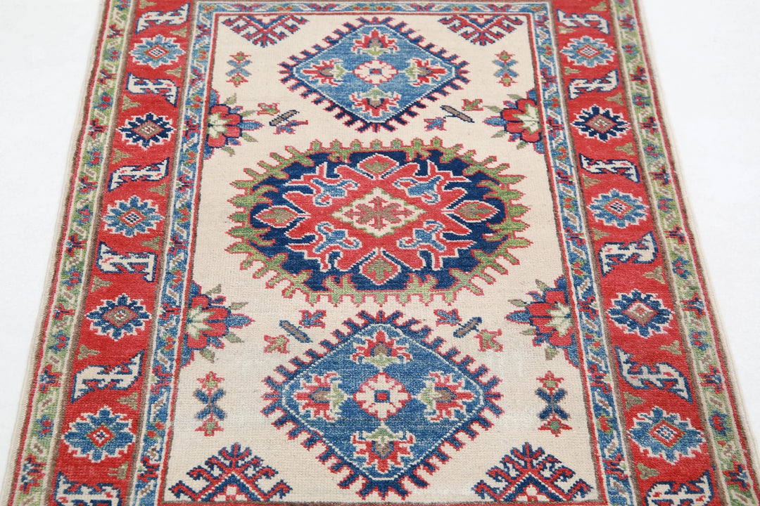 Afghan Kazak Rug 2' 8" x 4' 0" Hand-Knotted | No. AT54207