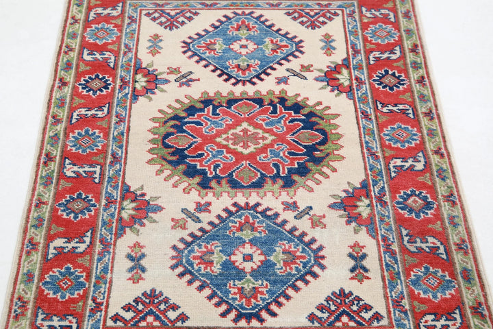Afghan Kazak Rug 2' 8" x 4' 0" Hand-Knotted | No. AT54207