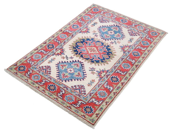 Afghan Kazak Rug 2' 8" x 4' 0" Hand-Knotted | No. AT54207