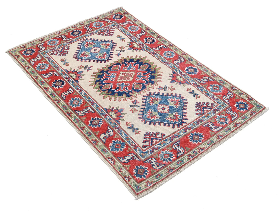 Afghan Kazak Rug 2' 8" x 4' 0" Hand-Knotted | No. AT54207