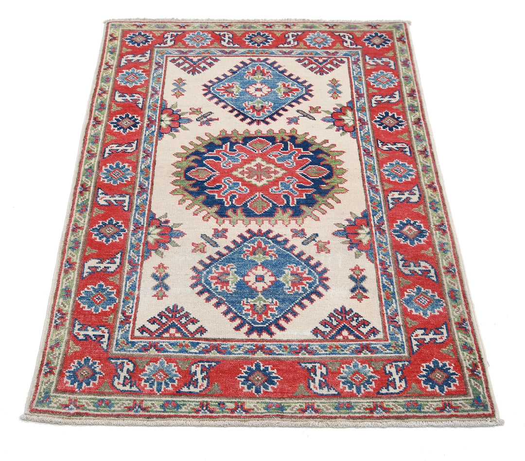 Afghan Kazak Rug 2' 8" x 4' 0" Hand-Knotted | No. AT54207