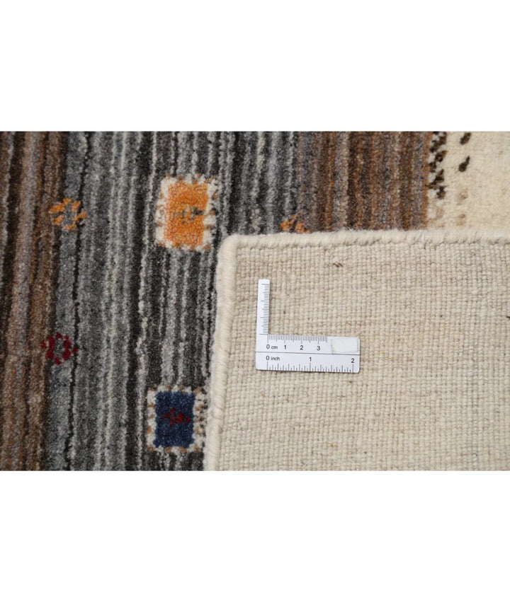 Ivory Indian Oriental Rug 5' 8" x 7' 10" Hand-Knotted | No. AT54253