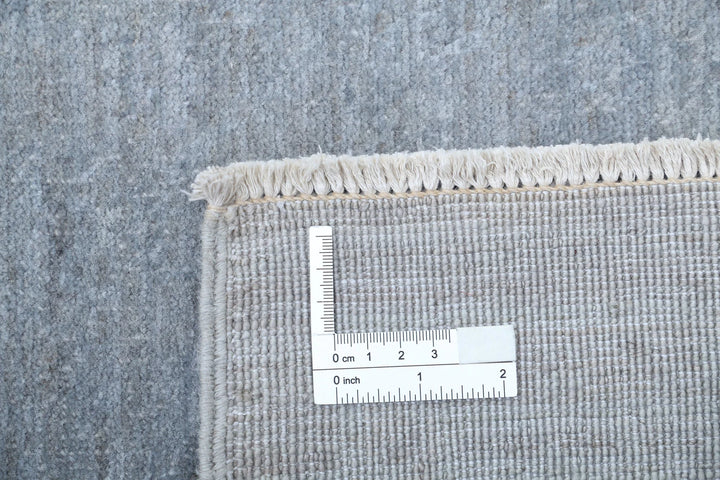 Grey Afghan Overdye Rug 3' 2" x 9' 11" Hand-Knotted | No. AT54286