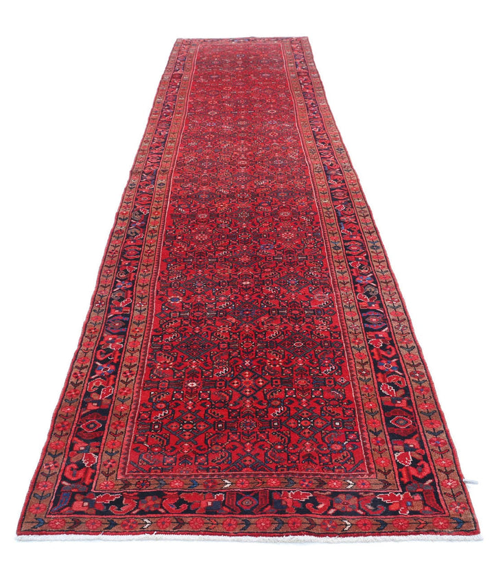 Persian Hamadan Runner Rug 3' 10" x 17' 0" Hand-Knotted | No. AT54326