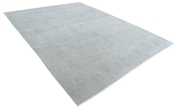 Grey Afghan Overdye Rug 9' 2" x 12' 3" Hand-Knotted | No. AT54479
