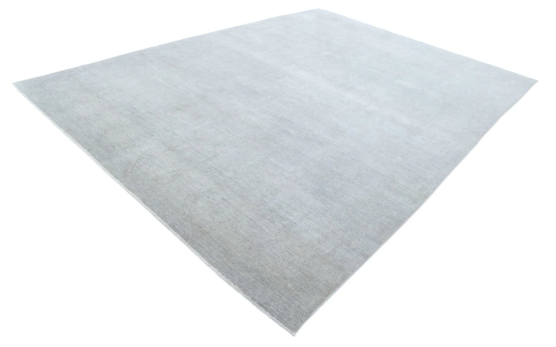 Grey Afghan Overdye Rug 9' 2" x 12' 3" Hand-Knotted | No. AT54479