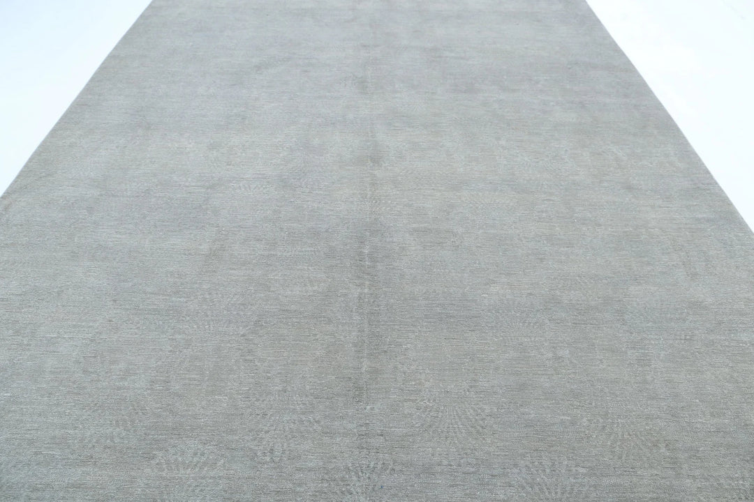 Grey Afghan Overdye Rug 9' 2" x 12' 3" Hand-Knotted | No. AT54479