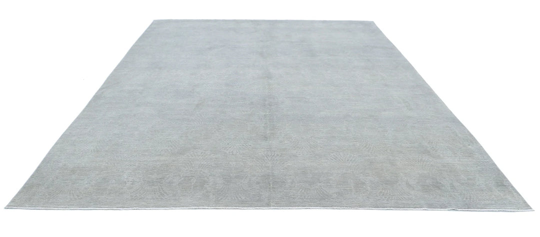 Grey Afghan Overdye Rug 9' 2" x 12' 3" Hand-Knotted | No. AT54479