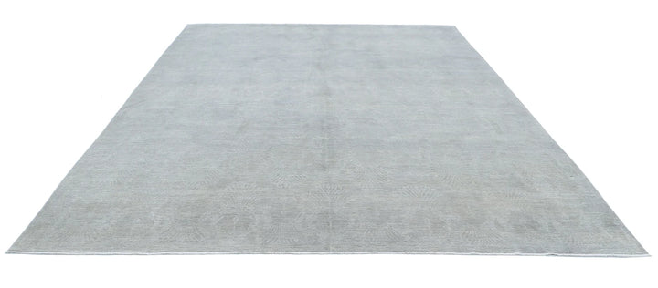 Grey Afghan Overdye Rug 9' 2" x 12' 3" Hand-Knotted | No. AT54479