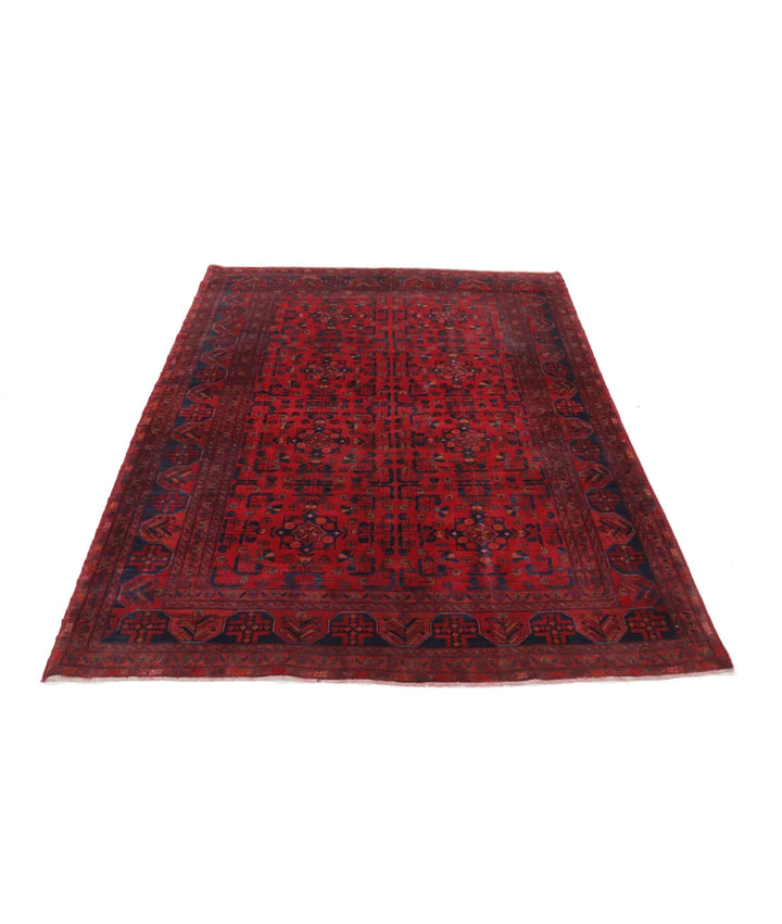 Afghan Khamyab Rug 4' 9" x 5' 11" Hand-Knotted | No. AT54518