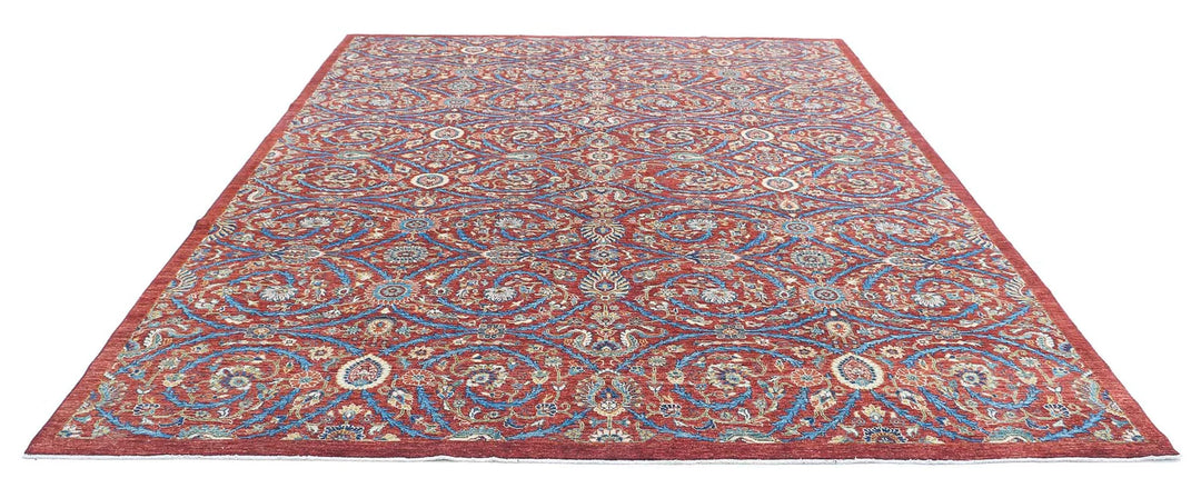 Afghan Art & Craft Rug 9' 1" x 11' 7" Hand-Knotted | No. AT54575