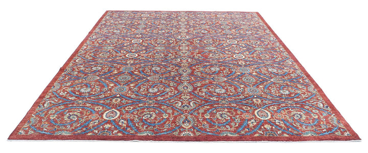 Afghan Art & Craft Rug 9' 1" x 11' 7" Hand-Knotted | No. AT54575