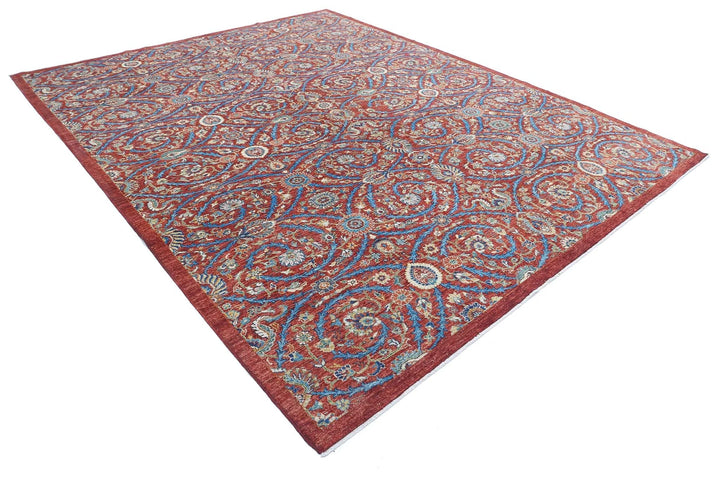 Afghan Art & Craft Rug 9' 1" x 11' 7" Hand-Knotted | No. AT54575