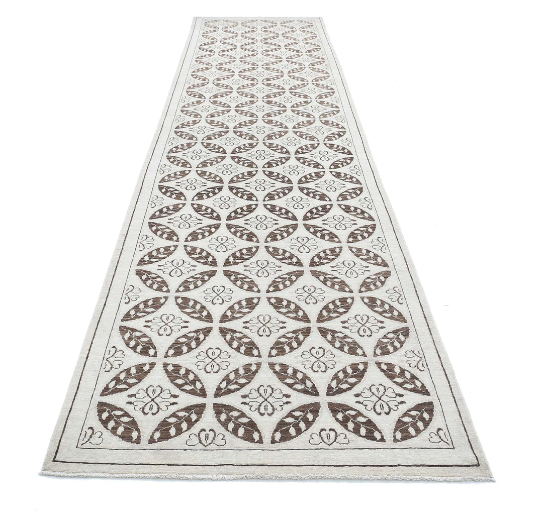Afghan Serenity Runner Rug 3' 9" x 16' 2" Hand-Knotted | No. AT54613