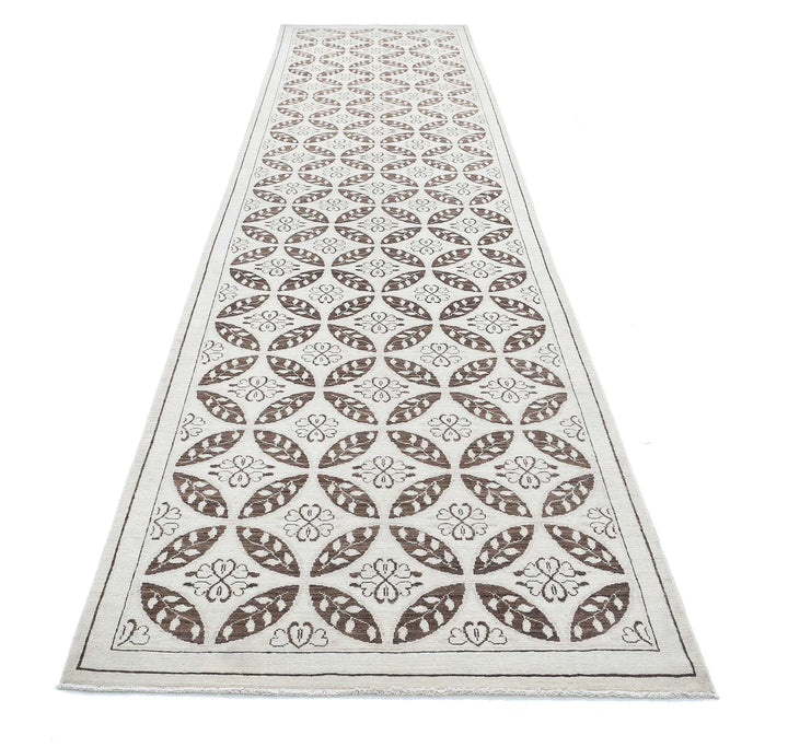 Afghan Serenity Runner Rug 3' 9" x 16' 2" Hand-Knotted | No. AT54613