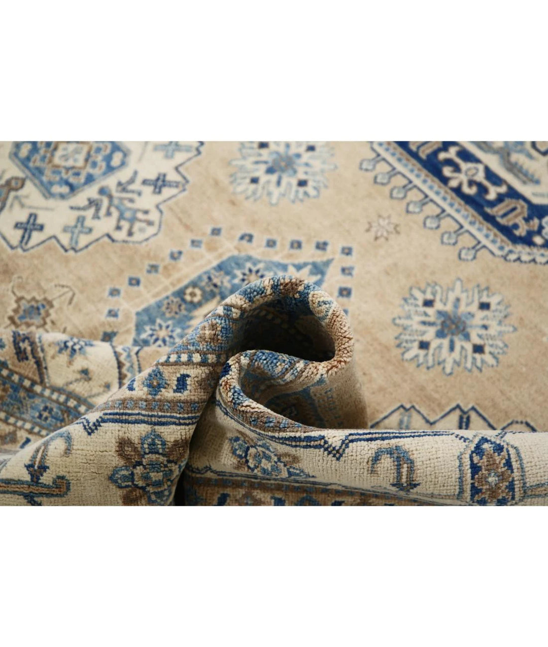 Afghan Tribal Kazak Rug 6' 6" x 9' 9" Hand-Knotted | No. AT54620
