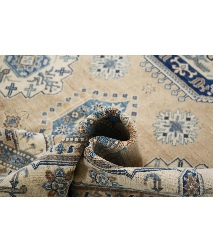 Afghan Tribal Kazak Rug 6' 6" x 9' 9" Hand-Knotted | No. AT54620