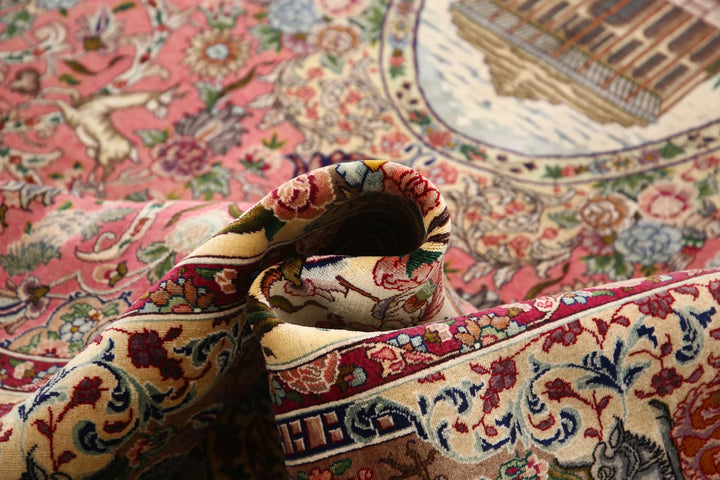 Persian Tabriz Pictorial Rug 6' 8" x 10' 10" Hand-Knotted | No. AT54664