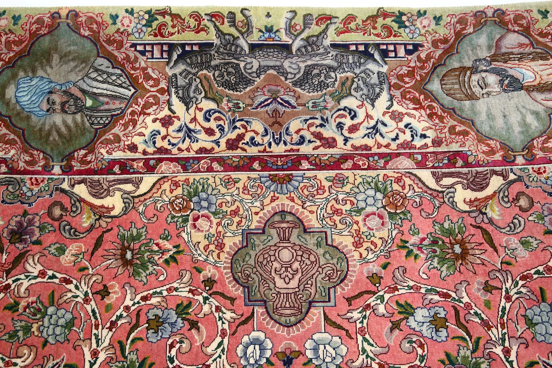 Persian Tabriz Pictorial Rug 6' 8" x 10' 10" Hand-Knotted | No. AT54664