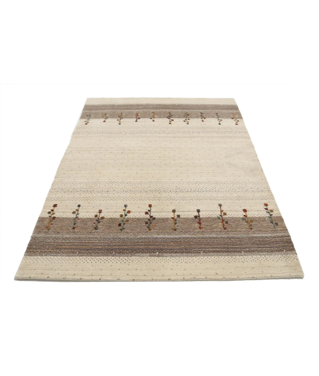 Ivory Indian Lori Rug 4' 6" x 6' 3" Hand-Knotted | No. AT548284