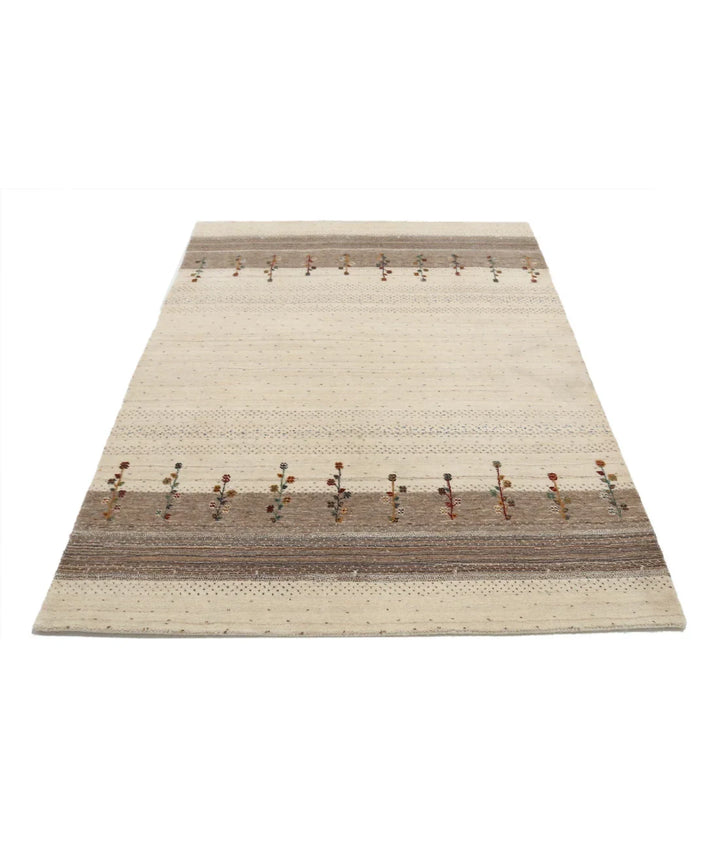 Ivory Indian Lori Rug 4' 6" x 6' 3" Hand-Knotted | No. AT548284