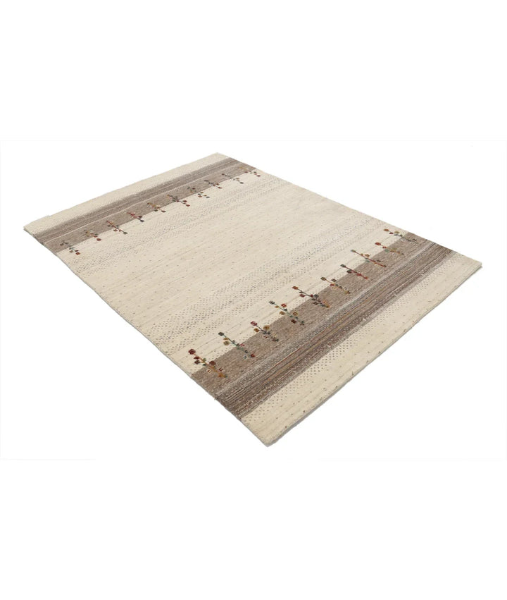Ivory Indian Lori Rug 4' 6" x 6' 3" Hand-Knotted | No. AT548284