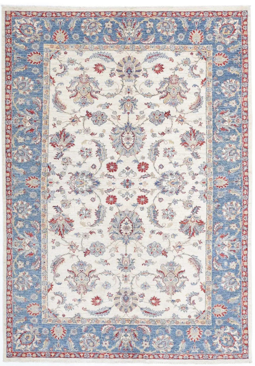 Afghan Ziegler Farhan Rug 5'6" x 7'10" Hand-Knotted | No. AT54835
