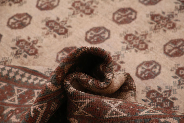 Brown Afghan Oriental Rug 8' 2" x 10' 7" Hand-Knotted | No. AT54919