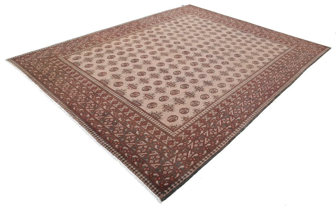 Brown Afghan Oriental Rug 8' 2" x 10' 7" Hand-Knotted | No. AT54919