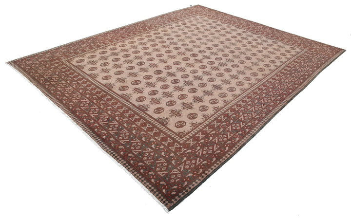 Brown Afghan Oriental Rug 8' 2" x 10' 7" Hand-Knotted | No. AT54919