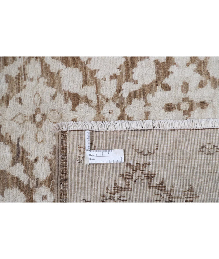 Brown Afghan Tabriz Rug 5' 11" x 9' 9" Hand-Knotted | No. AT54996
