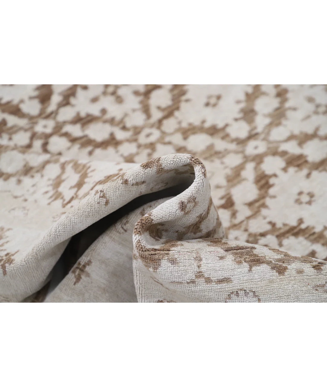 Brown Afghan Tabriz Rug 5' 11" x 9' 9" Hand-Knotted | No. AT54996