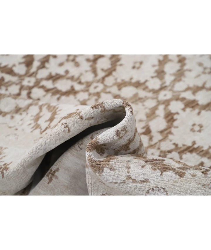 Brown Afghan Tabriz Rug 5' 11" x 9' 9" Hand-Knotted | No. AT54996