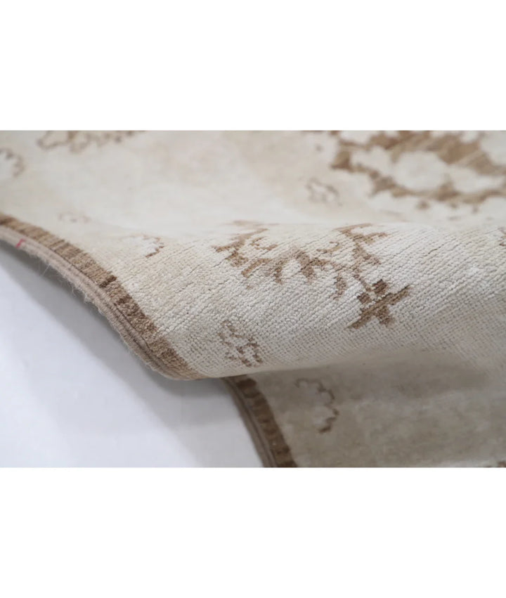 Brown Afghan Tabriz Rug 5' 11" x 9' 9" Hand-Knotted | No. AT54996