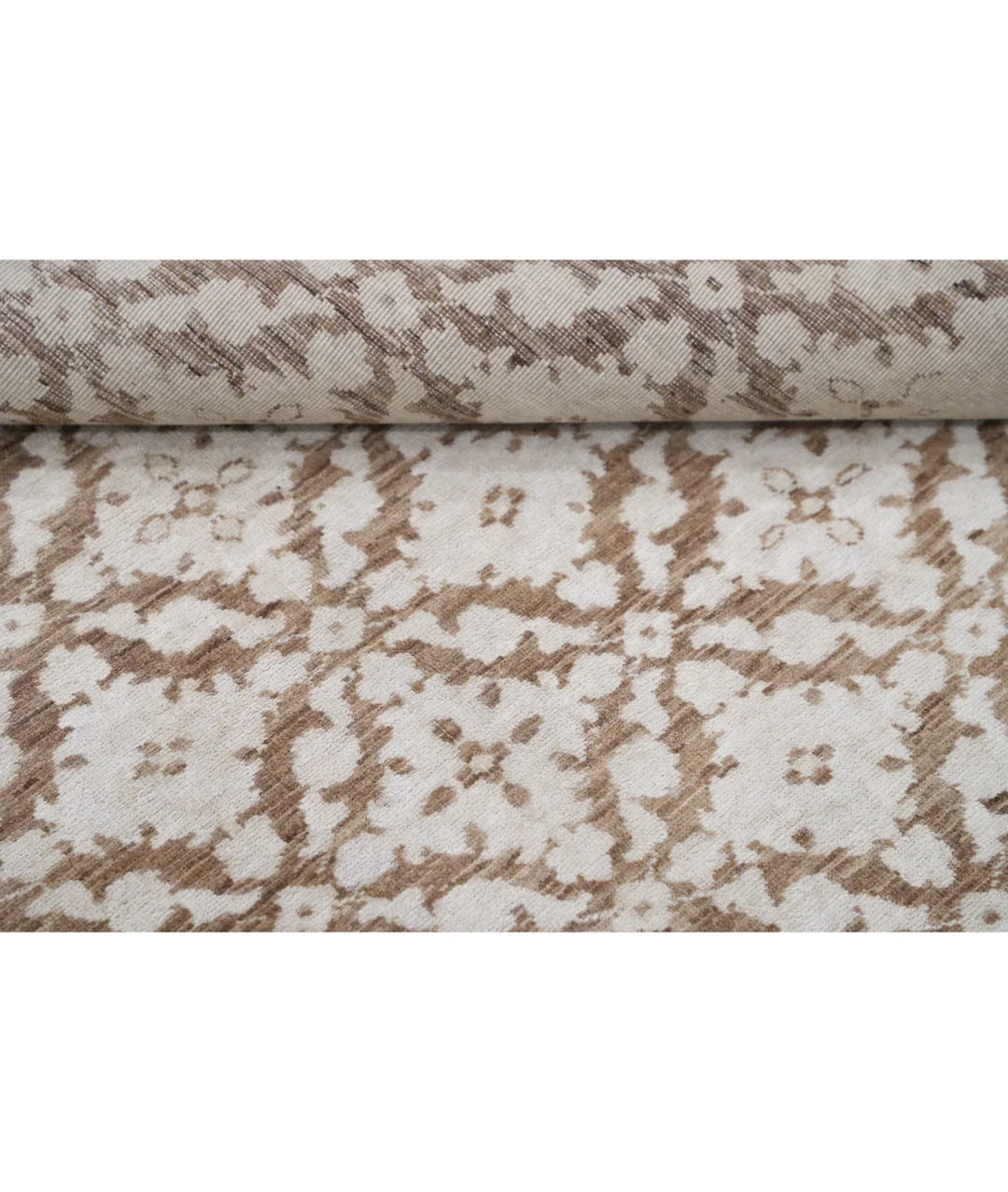 Brown Afghan Tabriz Rug 5' 11" x 9' 9" Hand-Knotted | No. AT54996
