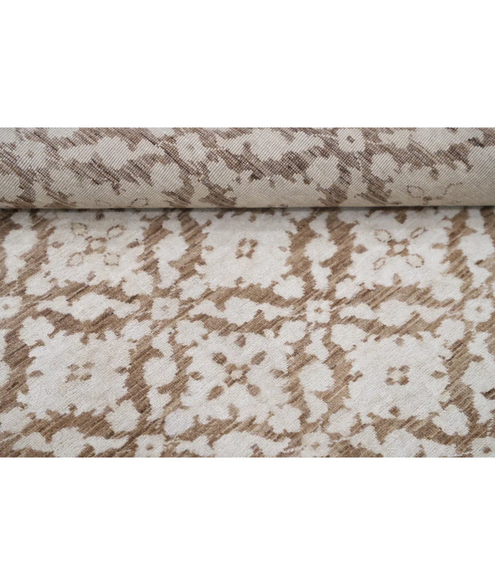 Brown Afghan Tabriz Rug 5' 11" x 9' 9" Hand-Knotted | No. AT54996