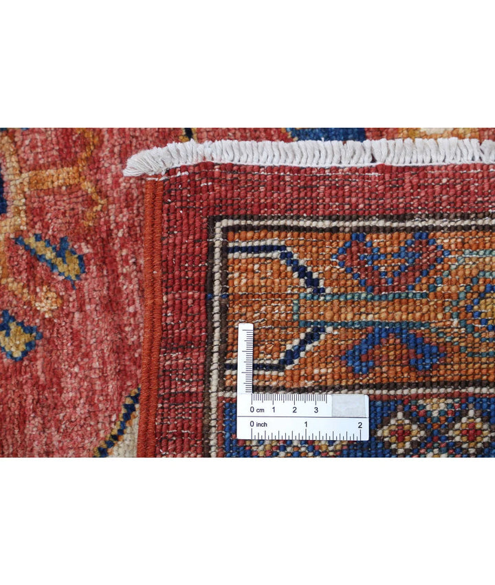 Afghan Nomadic Caucasian Humna Rug 5' 2" x 7' 6" Hand-Knotted | No. AT55004