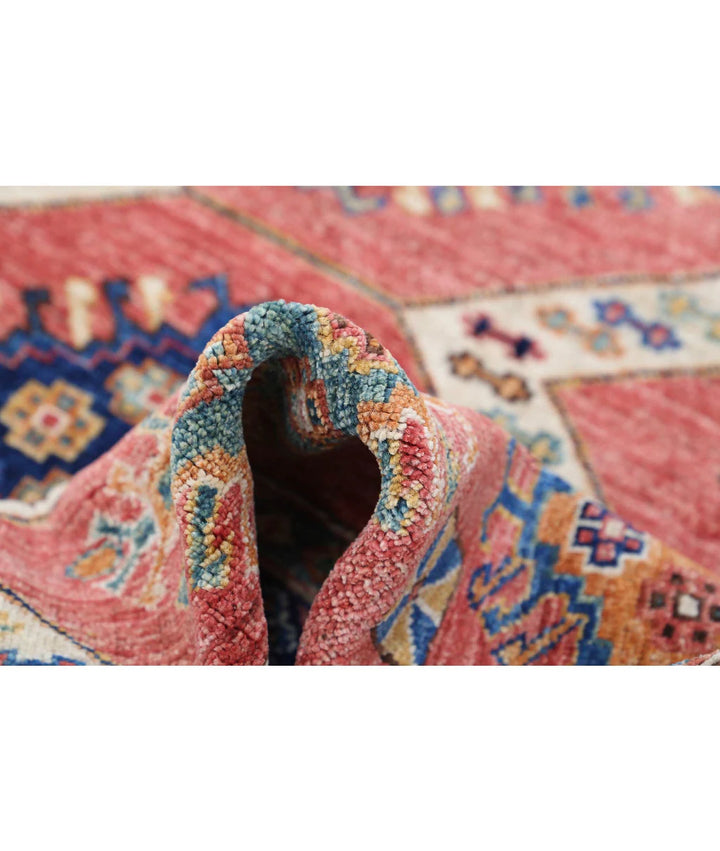 Afghan Nomadic Caucasian Humna Rug 5' 2" x 7' 6" Hand-Knotted | No. AT55004