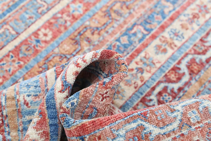 Blue Afghan Shaal Rug 5'6" x 7'9" Hand-Knotted | No. AT55082