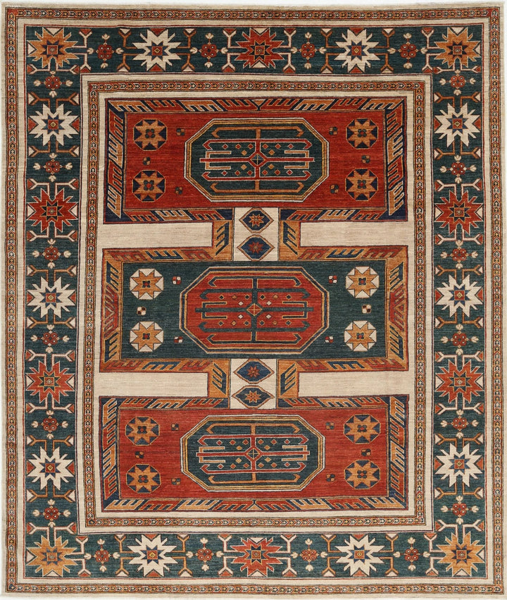 Afghan Humna Rug 8' 3" x 9' 9" Hand-Knotted | No. AT55116