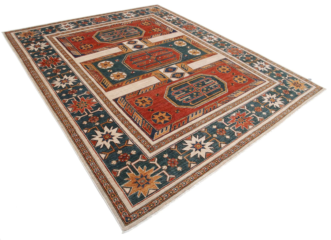 Afghan Humna Rug 8' 3" x 9' 9" Hand-Knotted | No. AT55116