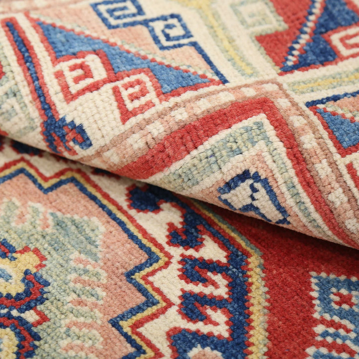 Red Afghan Oriental Rug 3' 0" x 4' 10" Hand-Knotted view