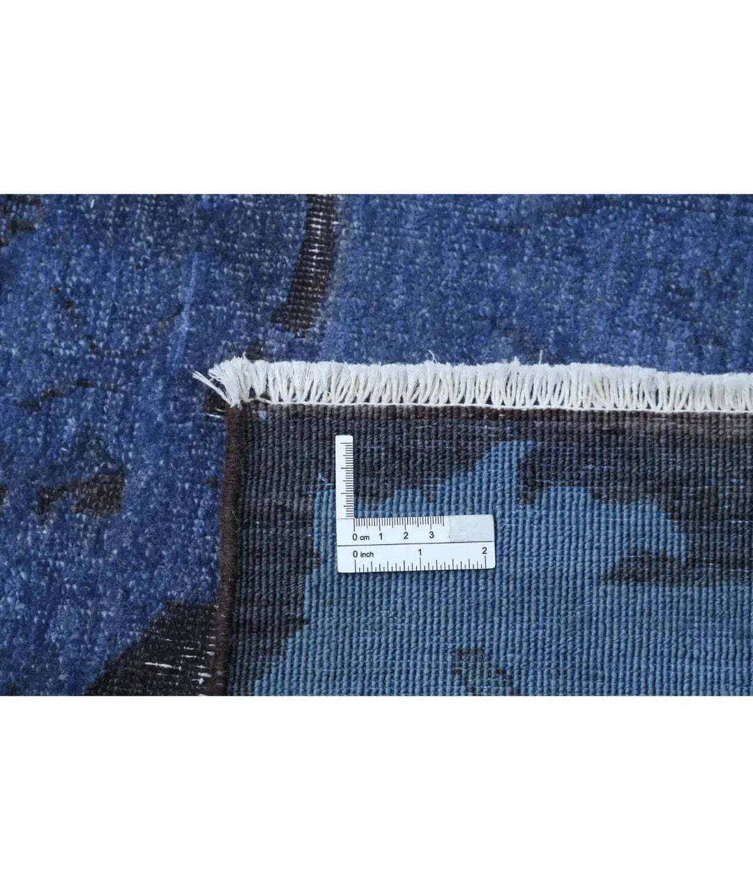 Blue Afghan Runner Rug 6' 3" x 20' 4" Hand-Knotted | No. AT551422