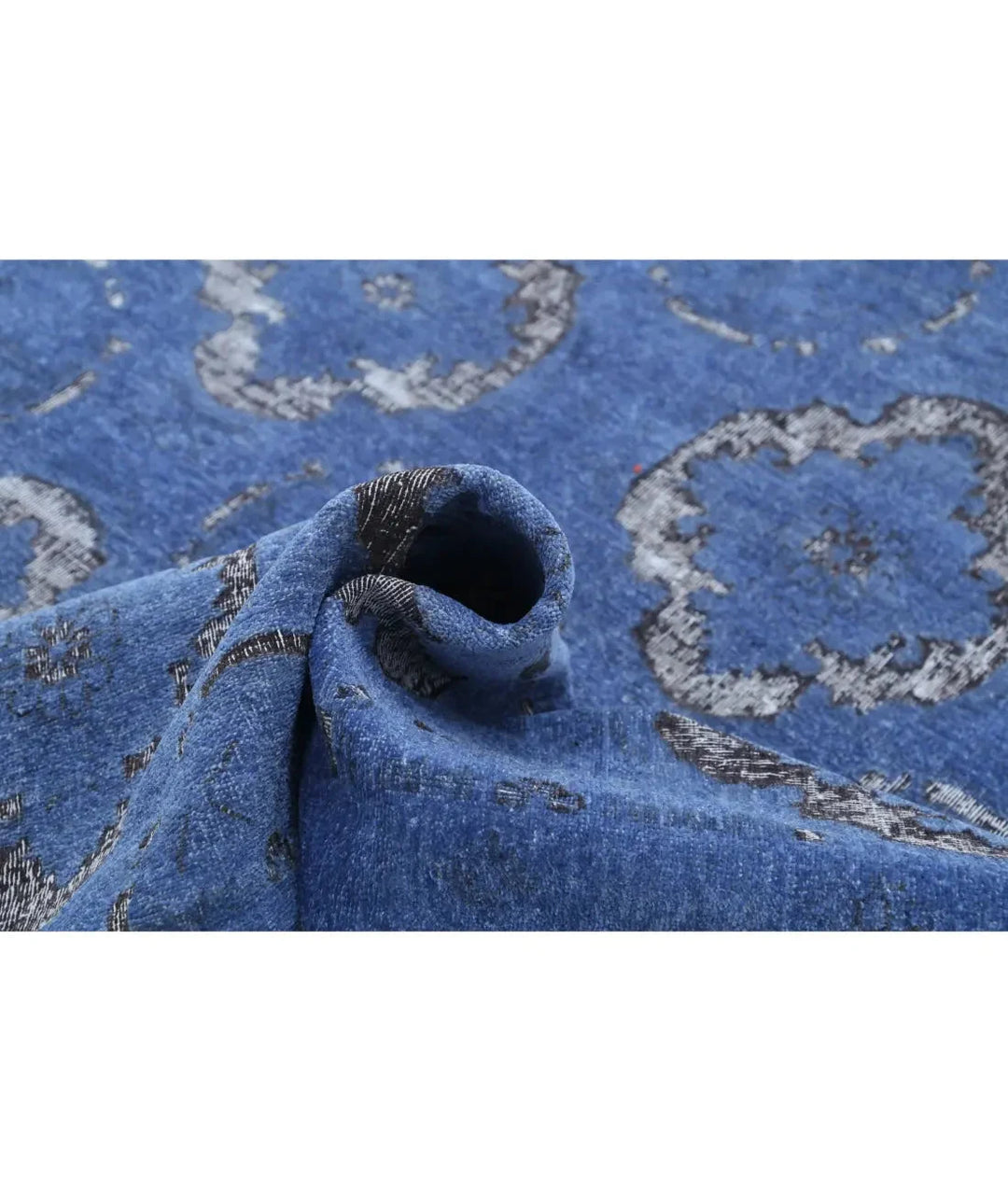 Blue Afghan Runner Rug 6' 3" x 20' 4" Hand-Knotted | No. AT551422