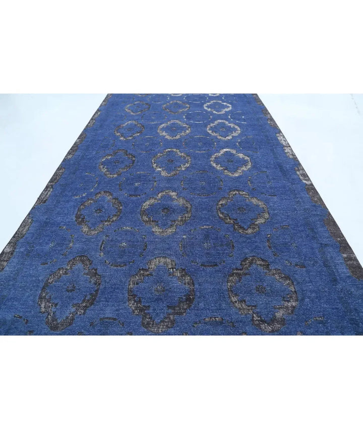 Blue Afghan Runner Rug 6' 3" x 20' 4" Hand-Knotted | No. AT551422