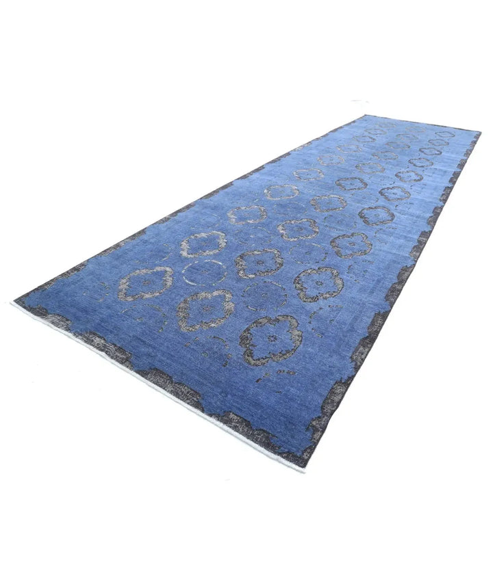Blue Afghan Runner Rug 6' 3" x 20' 4" Hand-Knotted | No. AT551422