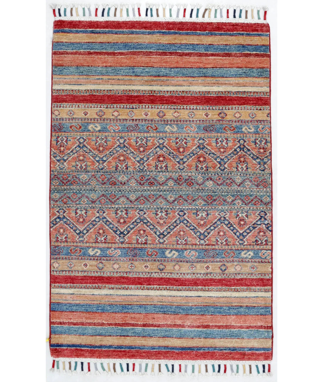 Afghan Khurjeen Rug 2' 7" x 4' 0" Hand-Knotted | No. AT553945