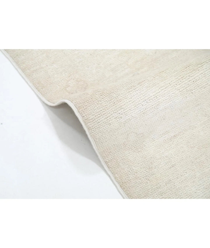 Ivory Afghan Oushak Rug 8' 8" x 12' 2" Hand-Knotted | No. AT55404