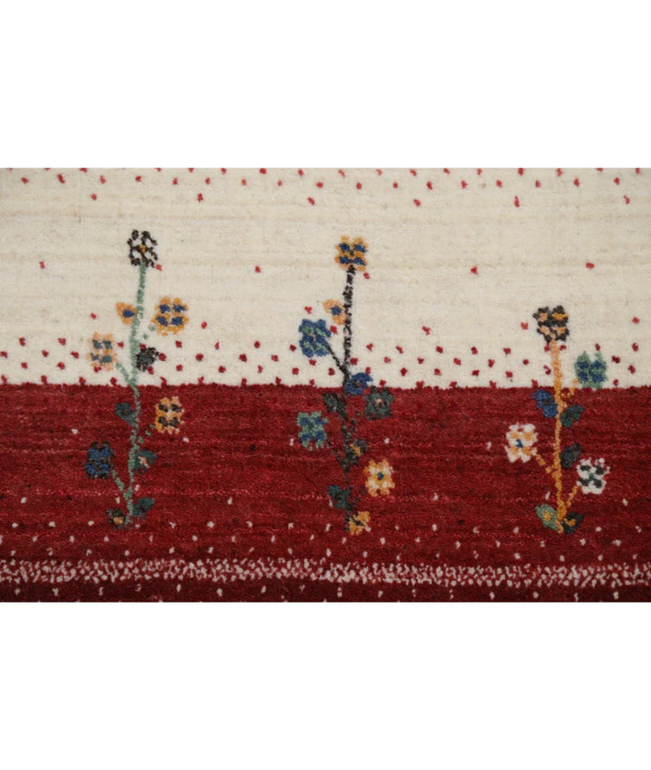 Ivory Indian Lori Rug 4' 7" x 6' 5" Hand-Knotted | No. AT55420