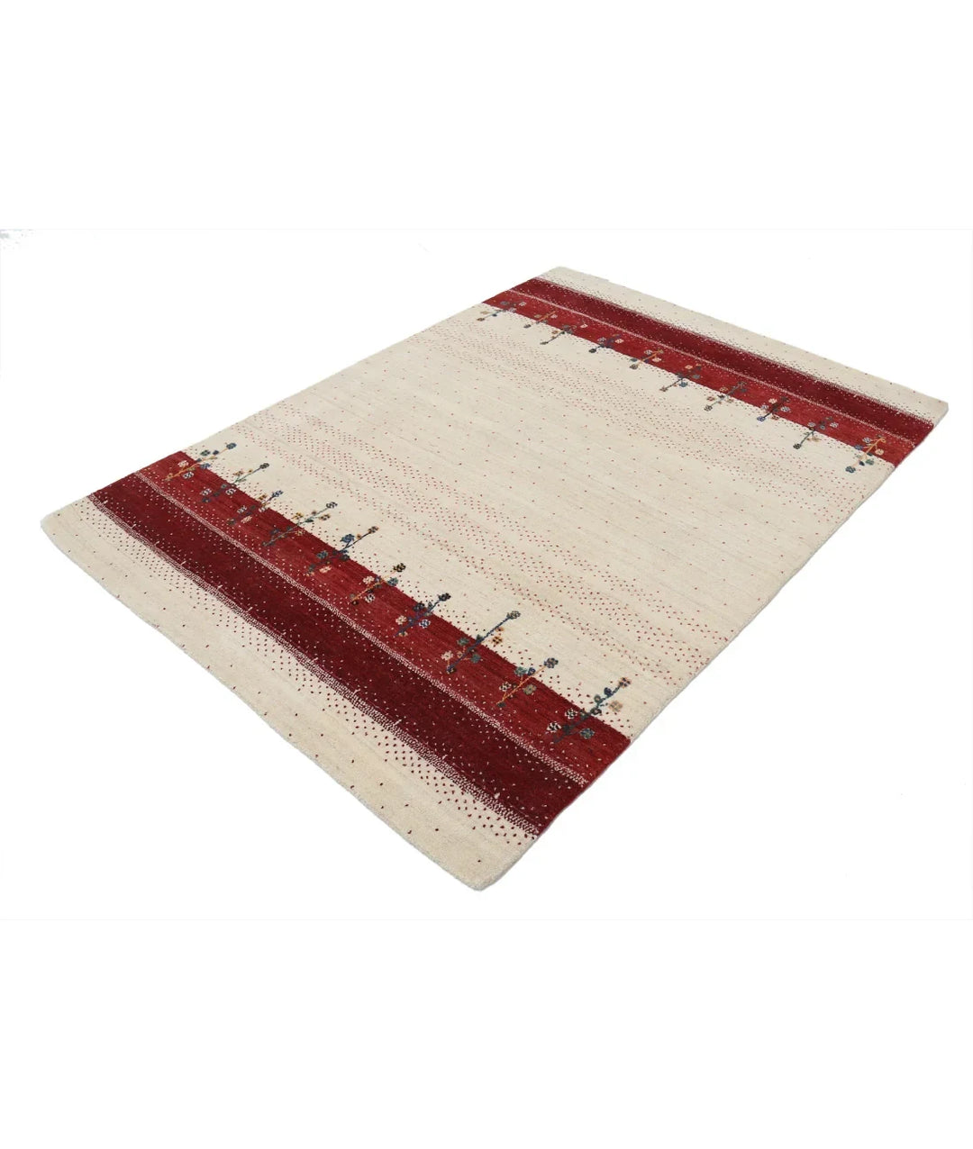 Ivory Indian Lori Rug 4' 7" x 6' 5" Hand-Knotted | No. AT55420